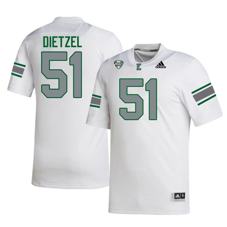 Eastern Michigan Eagles #51 Mitchell Dietzel College Football Jerseys Stitched Sale-White